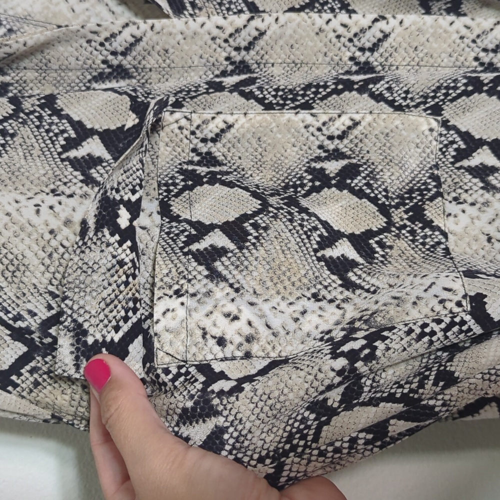 L'Agence Womens Maxi Dress Cameron Shirt 100% Silk Snake Python Print Medium - Picture 12 of 17